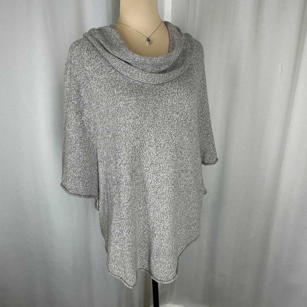 Gap Gray Marled Cowl Neck Poncho Sweater XS/S Oversized Lagenlook